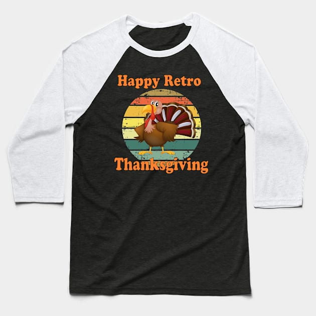 happy retro thanksgivings turkey gift 2020 for men and women Baseball T-Shirt by NaniMc